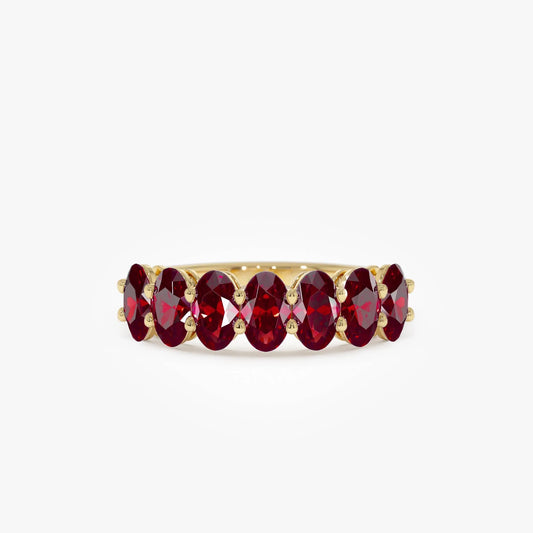 14k Gold Ruby Oval Cut Basket Setting Ring 2.70 ctw