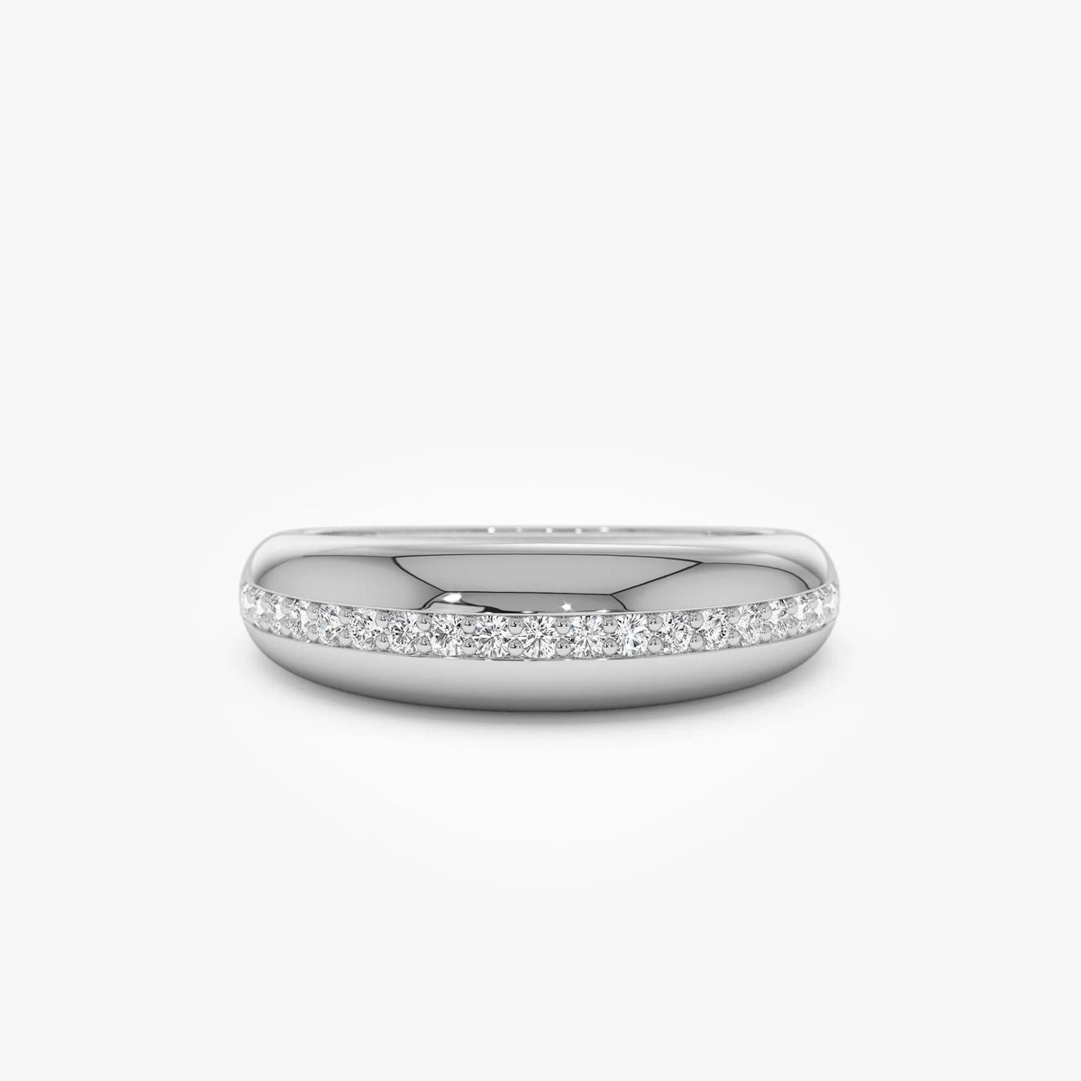 14K Solid Gold Round Diamond 0.20 Carat Dome Balloon Ring