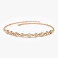 14K Solid Gold Round Diamond Bezel Set Bracelet 0.50 Carat