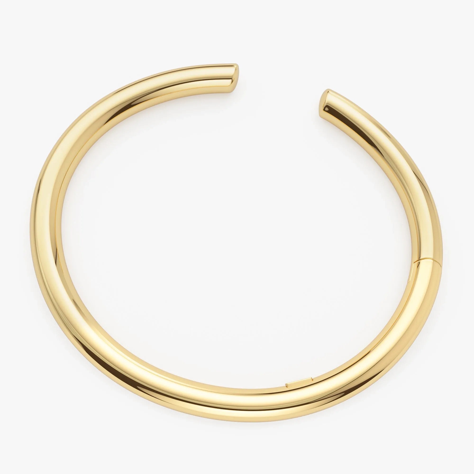 14k Solid Yellow Gold Thick Open Cuff Bangle Bracelet