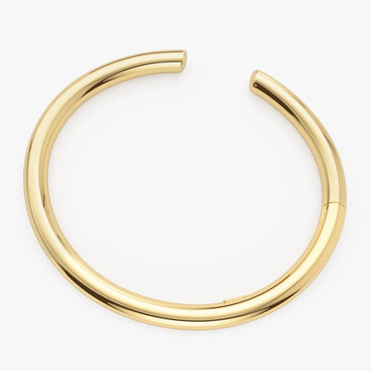 14k Solid Yellow Gold Thick Open Cuff Bangle Bracelet