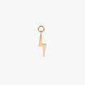 14k Solid Gold Lightning Bolt Hoop Earring Charm