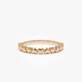 14k Solid Gold Heart Stackable Band Ring
