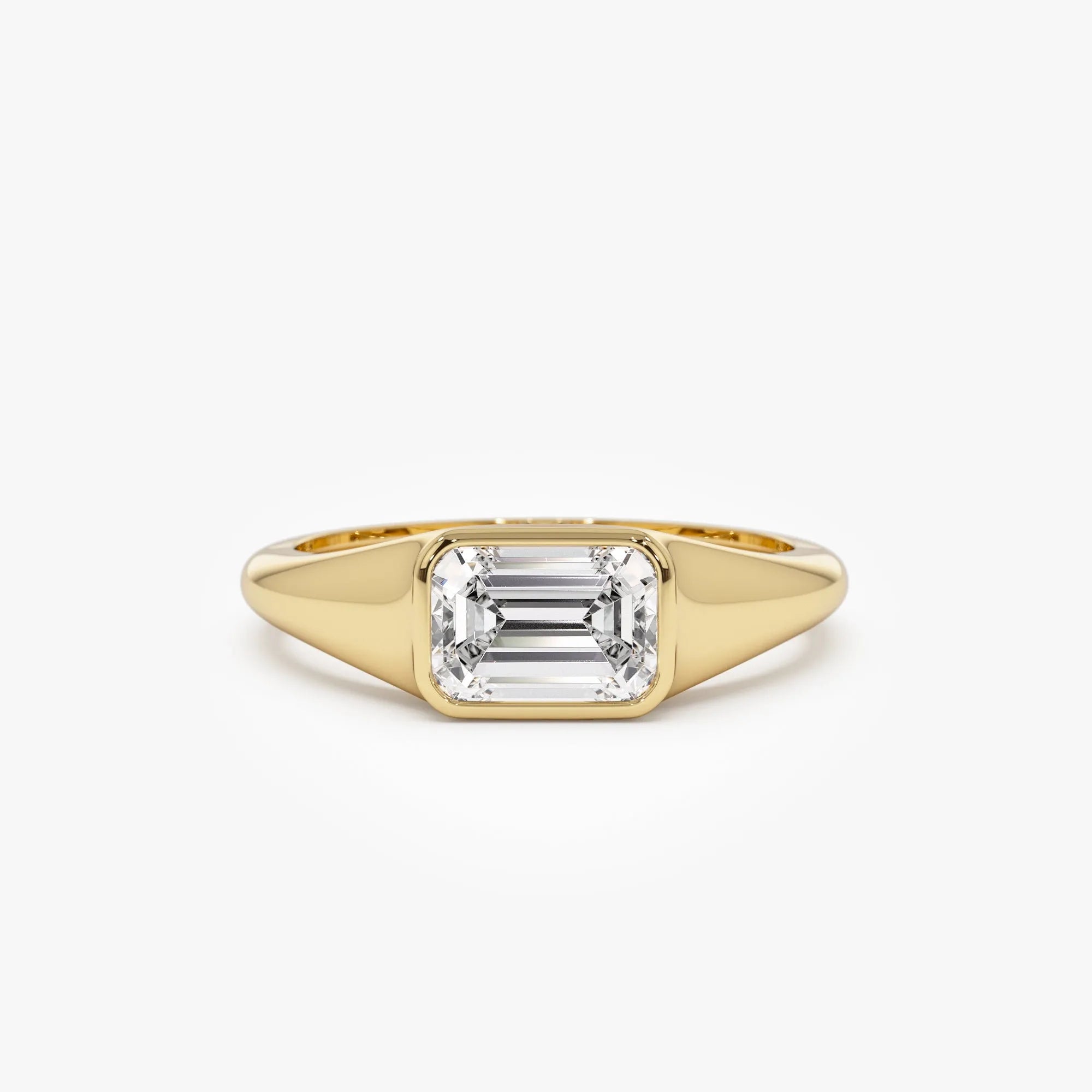 14k Gold 1.00 ctw Emerald Cut Lab Grown Diamond Remi Solitaire Ring