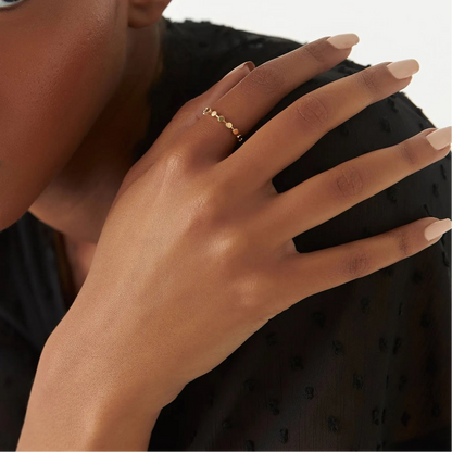 14k Solid Gold Round Circle Stackable Band Ring