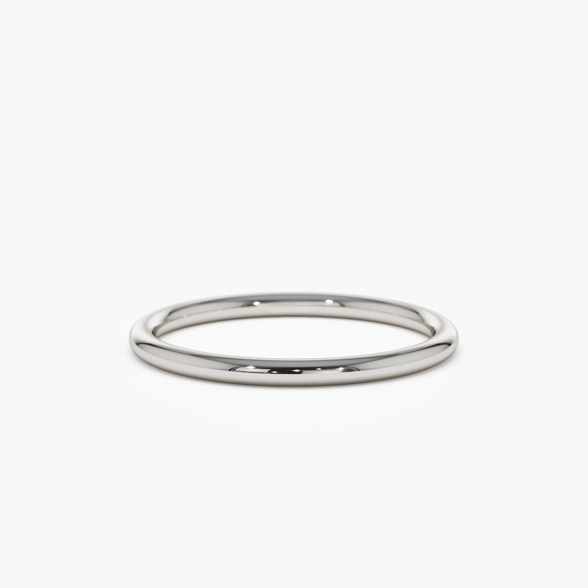 14k Solid Gold 1.5mm Minimalist Thin Stackable Wedding Band Ring