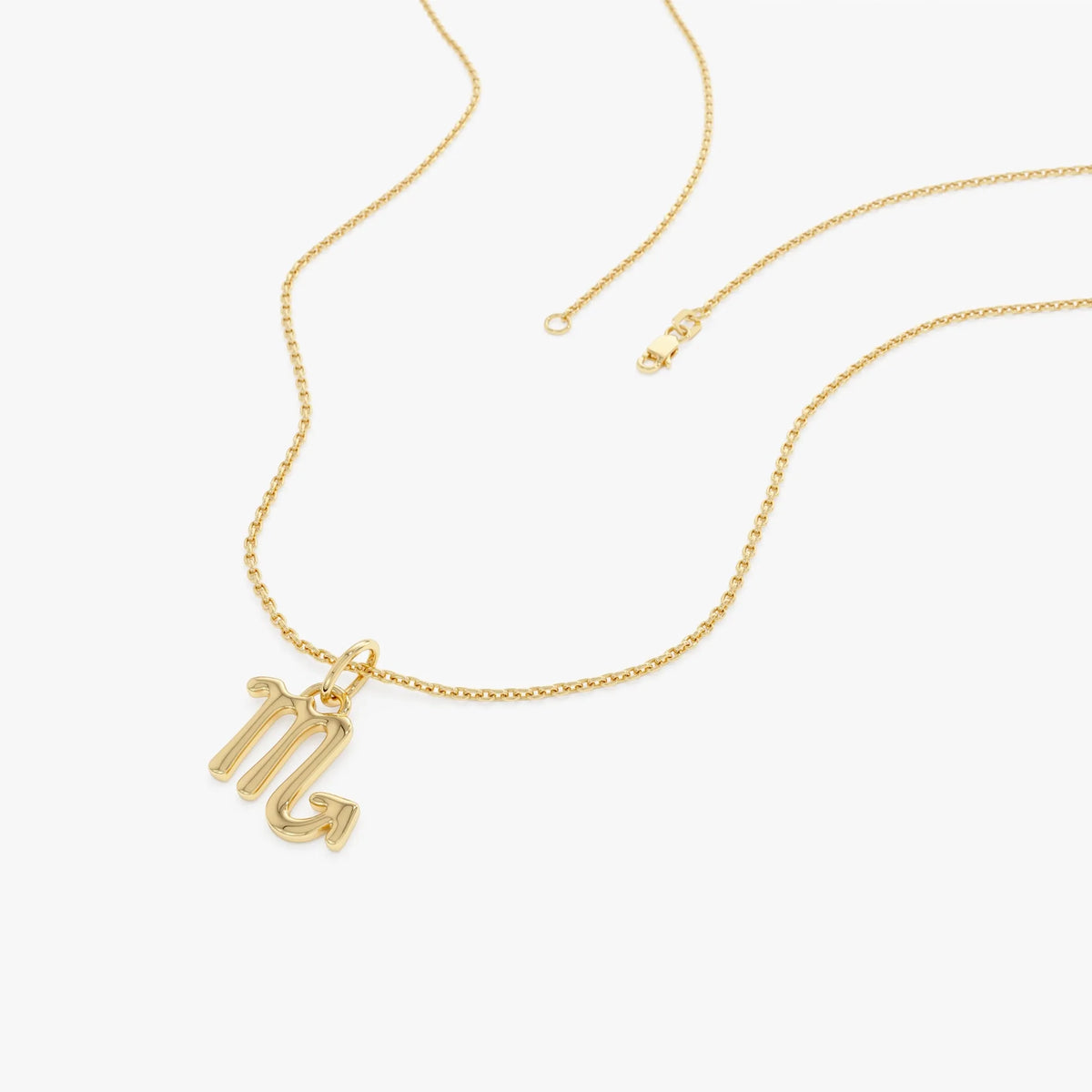 14k Solid Gold Scorpio Zodiac Charm Pendant Necklace