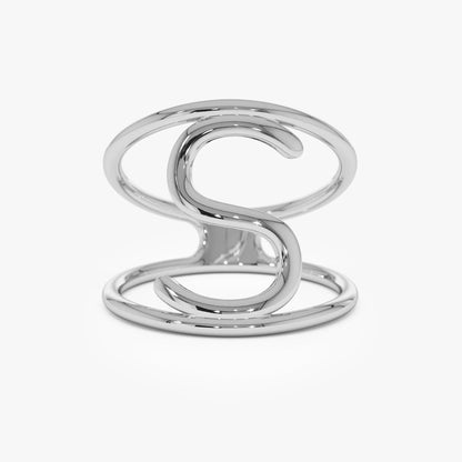 14K Solid Gold Personalized Initial Ring Custom Jewelry
