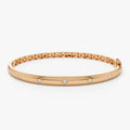 14K Solid Gold 0.24 CTW Round Diamond Dome Star Setting Bangle