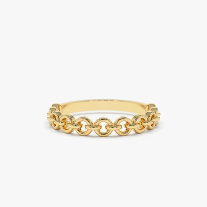 14K Solid Gold 3mm Stackable Minimalist Wedding Band Ring