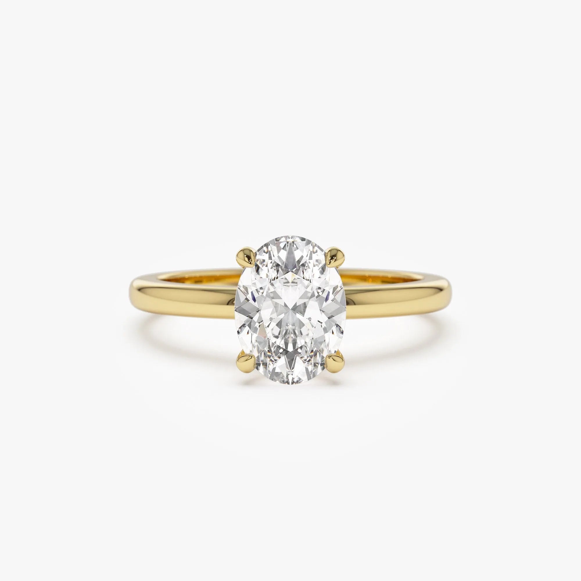 14K Gold Lab Grown Diamond Oval Engagement Ring Four Prong Setting 0.75 to 1.50 ctw Valeria