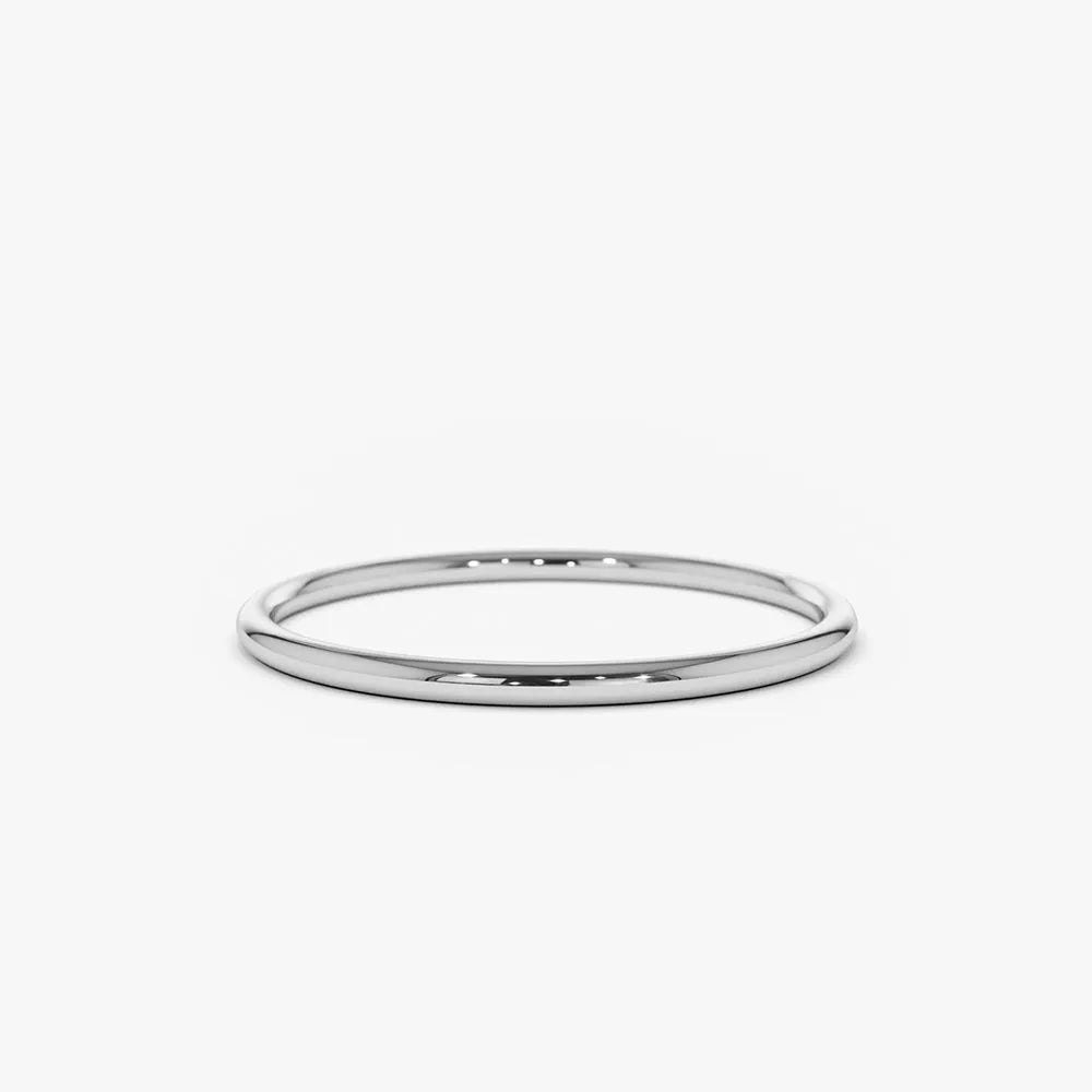 14K Solid Gold 1.2mm Minimalist Classic Wedding Band Ring