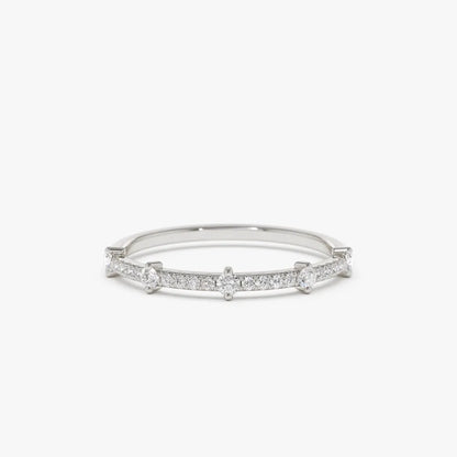 14k Gold Round Diamond 0.25 ctw Stacking Wedding Band