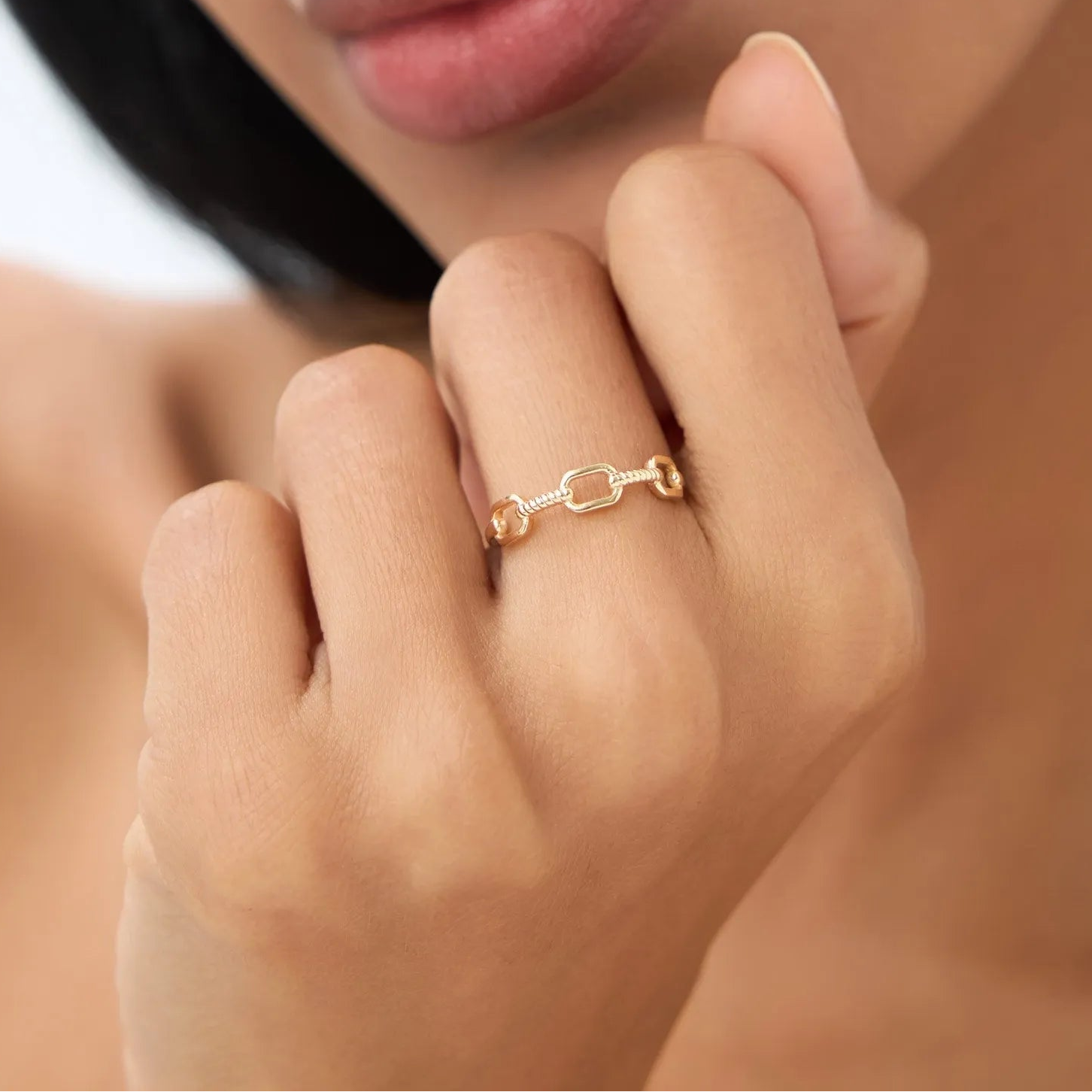 14k Solid Gold Twisted Rope Textured Band Ring