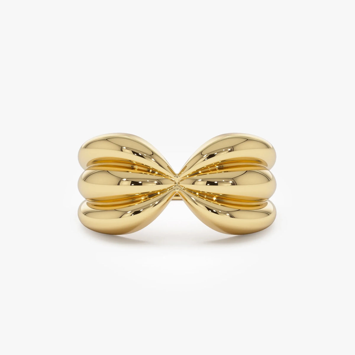 14k Solid Gold Bold Sculpted Dome Ring