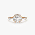 14K Gold 1.25 ctw Lab Grown Diamond Round Brilliant Aria Halo Engagement Ring