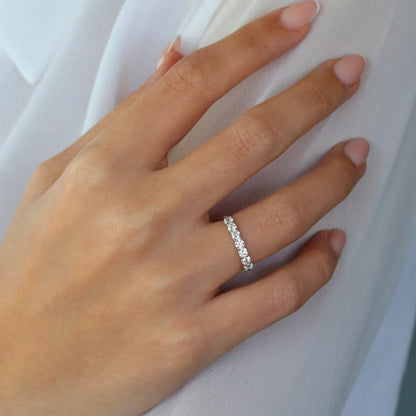 14K Solid Gold 0.70 ctw Round Diamond 7 Stone Basket Setting Ring