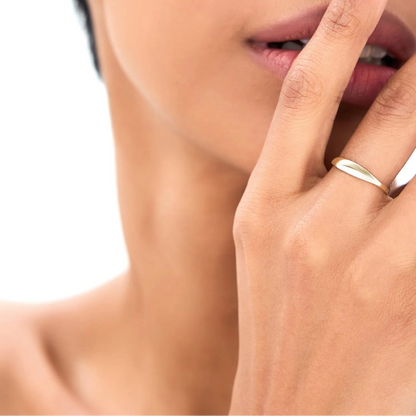 14k Gold Tapered Dome Ring 3.75mm Wide Band