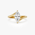 14k Gold 1.50 Ctw Lab Grown Diamond Marquise Bypass Setting Engagement Ring Leda