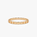 14k Solid Gold Geometric Square Stackable Band Ring
