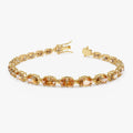 14K Yellow Gold 11.35 ctw Oval Citrine 4 Prong Tennis Bracelet