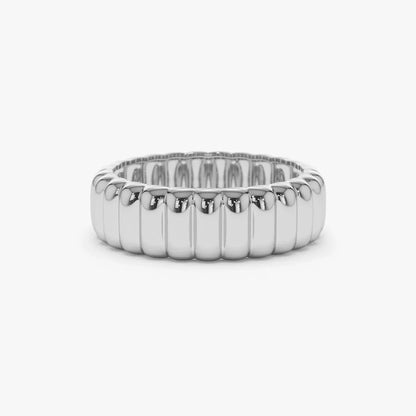 14K Solid Gold Bold Dome Statement Minimalist Band Ring
