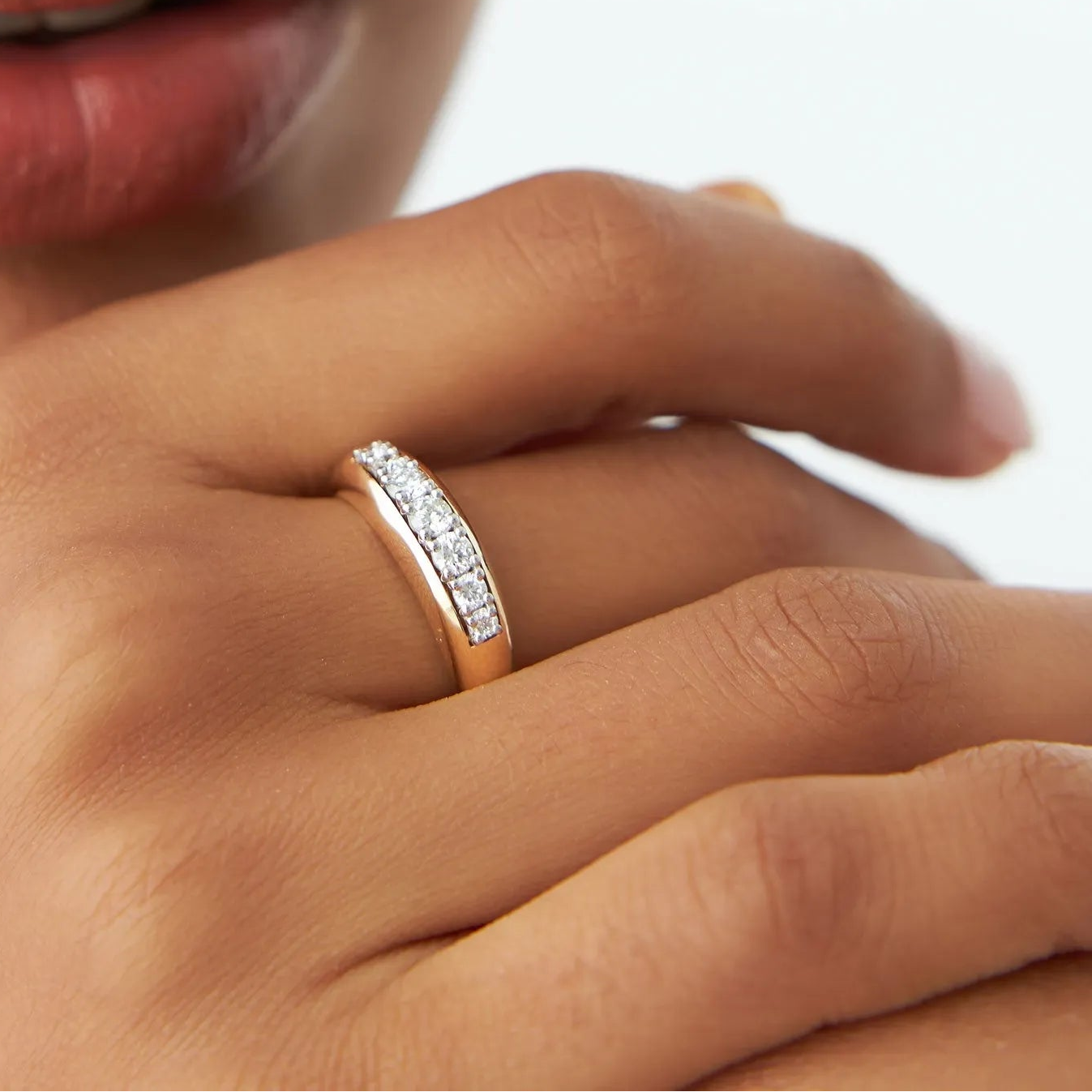 14k Solid Gold Round Diamond 0.45 Carat Dome Ring