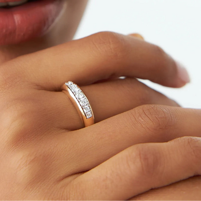14k Solid Gold Round Diamond 0.45 Carat Dome Ring