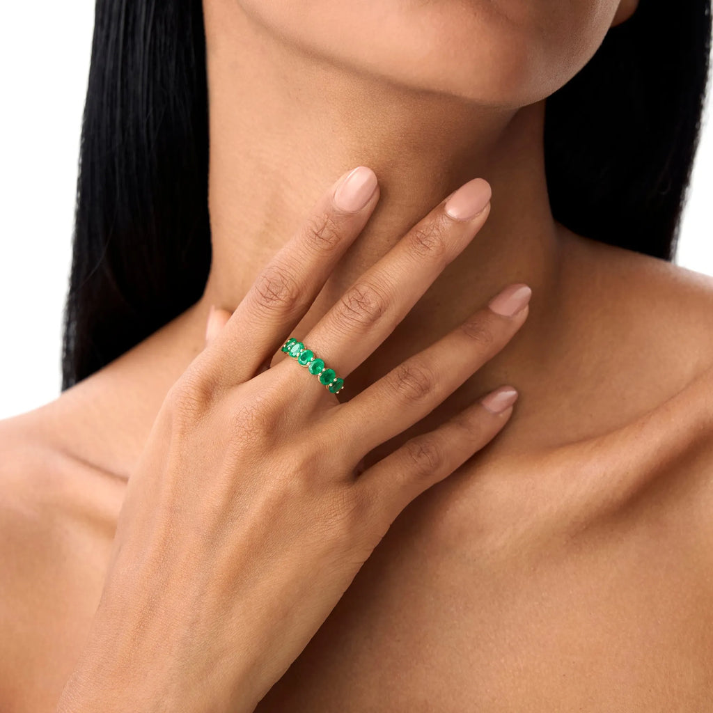 14K Solid Gold Oval Emerald Basket Setting Ring 2.22 CTW Handcrafted Custom Jewelry
