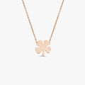 14k Solid Gold Four Leaf Clover Charm Pendant Necklace Good Luck Irish Heritage