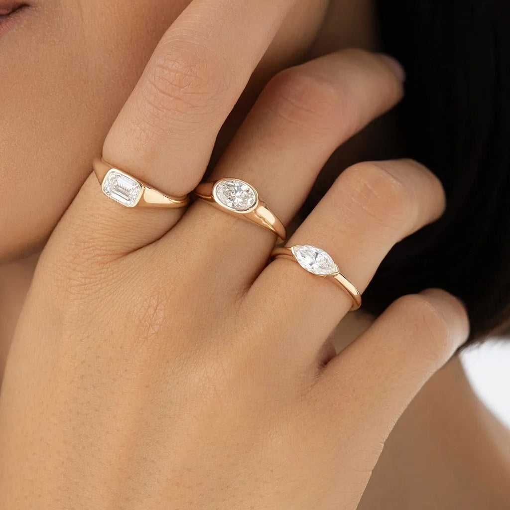 14k Gold 1.00 ctw Oval Lab Grown Diamond Amira Ring
