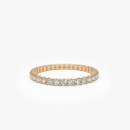 14k Gold 0.95ctw Round Diamond Prong Setting Eternity Ring