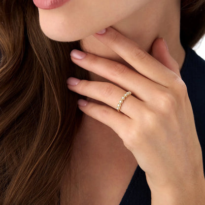 14k Gold Vintage Style Diamond Band Ring 0.17 ctw