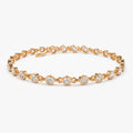 14K Solid Gold 1.85 CTW Round Diamond Bezel Set Tennis Bracelet