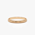 14k Solid Gold Milgrain Edge Wedding Band Stackable Ring 2.2mm Width