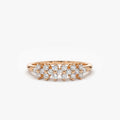 14k Gold Round Diamond Cluster Ring 0.57 ctw Prong Setting