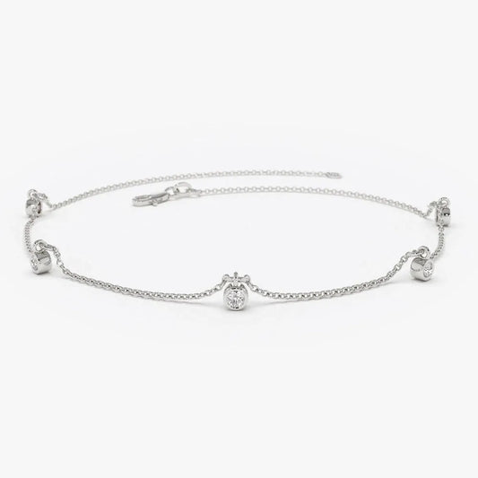 Elegant 14K Gold Diamond by The Yard Dangling Solitaire Bracelet