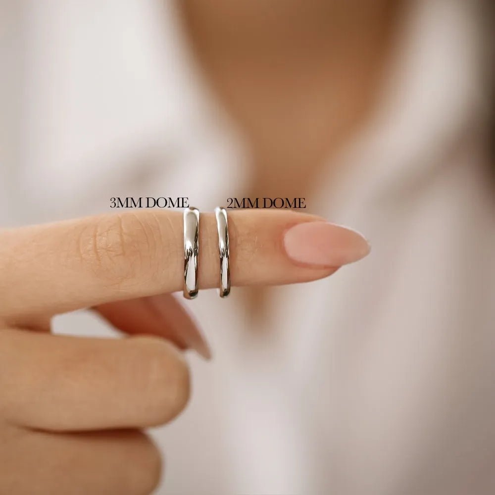 Solid Platinum 3mm Dome Handmade Wedding Band Ring
