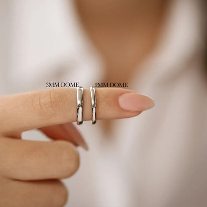 Solid Platinum 3mm Dome Handmade Wedding Band Ring