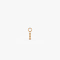 14k Solid Gold Beaded Hoop Earring Charm Minimalist Design