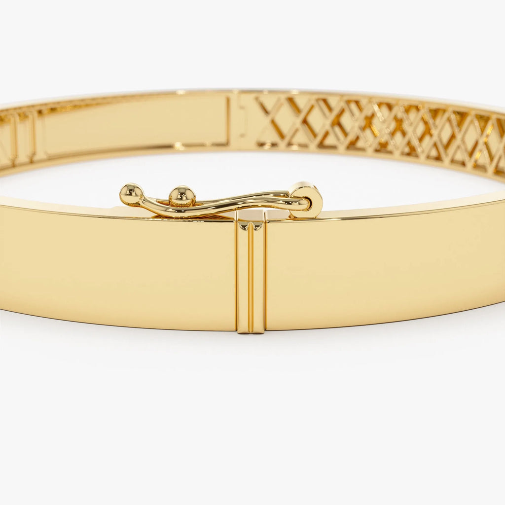 14K Solid Gold Round Diamond Personalized Roman Numeral Bangle Bracelet 0.03 CTW