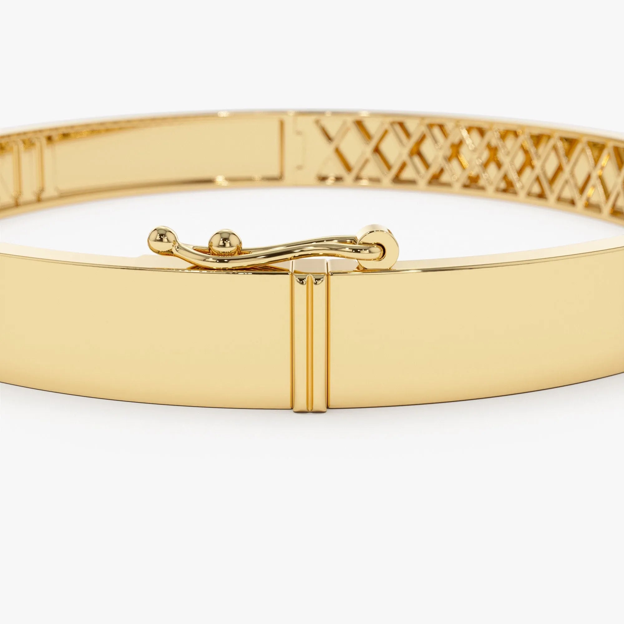 14K Solid Gold Round Diamond Personalized Roman Numeral Bangle Bracelet 0.03 CTW