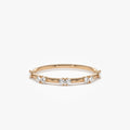 14k Solid Gold Round Diamond Stacking Wedding Band 0.16ctw Prong Setting