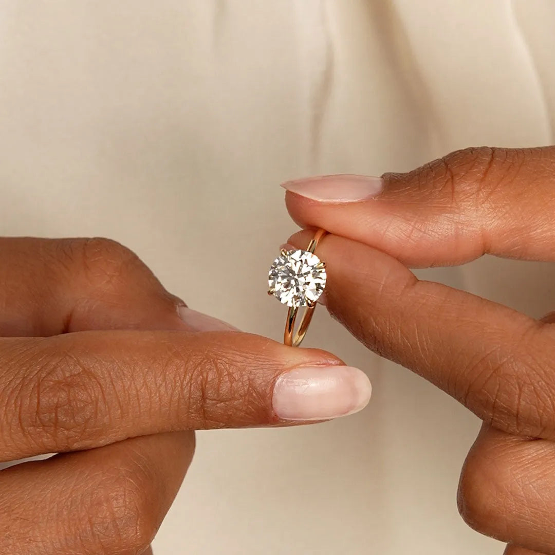 14k Gold 2.00 CTW Lab Grown Diamond Round Brilliant Engagement Ring Prong Setting IGI Certified