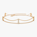 14K Solid Gold 0.15 CTW Round Diamond Five Station Bar Bracelet