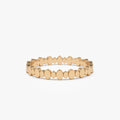 14k Solid Gold Alternating Size Oval Stackable Band Ring