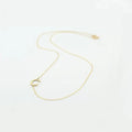14k Solid Gold Sideways Off-Center Initial Letter Pendant Necklace Personalized