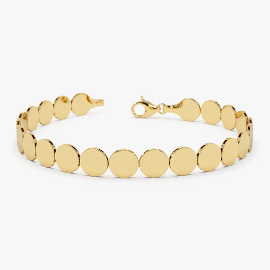 14K Gold 6.5mm Wide Round Link Chain Bracelet