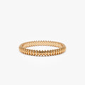 14k Solid Gold Ribbed Stackable Wedding Band Ring