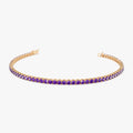 14k Gold Round Amethyst 4 Prong Tennis Bracelet